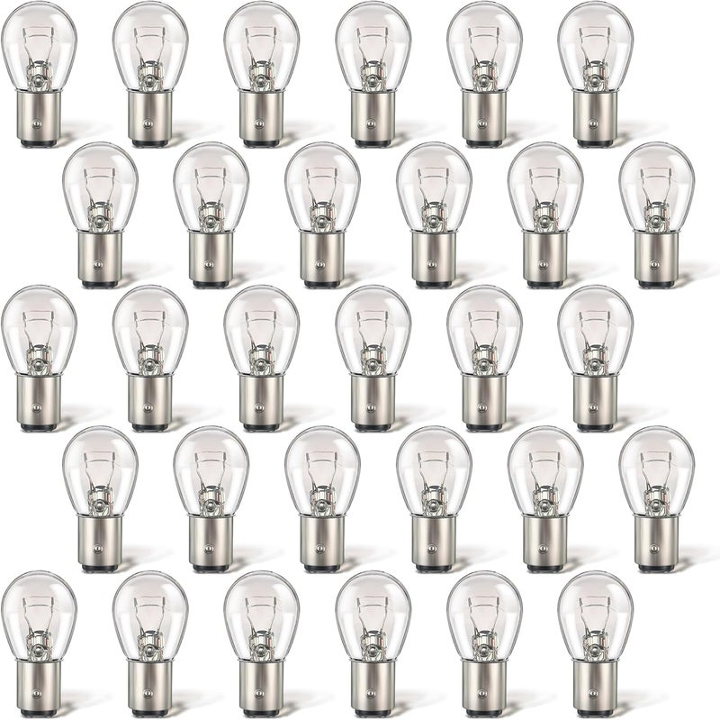 Meonum 30 Pack 1157 Bulbs Light Long Life Replacement 12V 21W/5W Tail Turn Signal Brake Light Bulb Bulk Compatible with 7528 2357 2057 1016 1034 1076 for Marker Tail Running Parking - Image 1